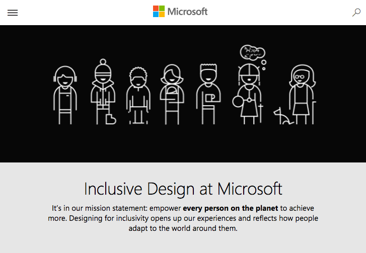 Screenshot Microsofts Website 'Inclusive Design'.